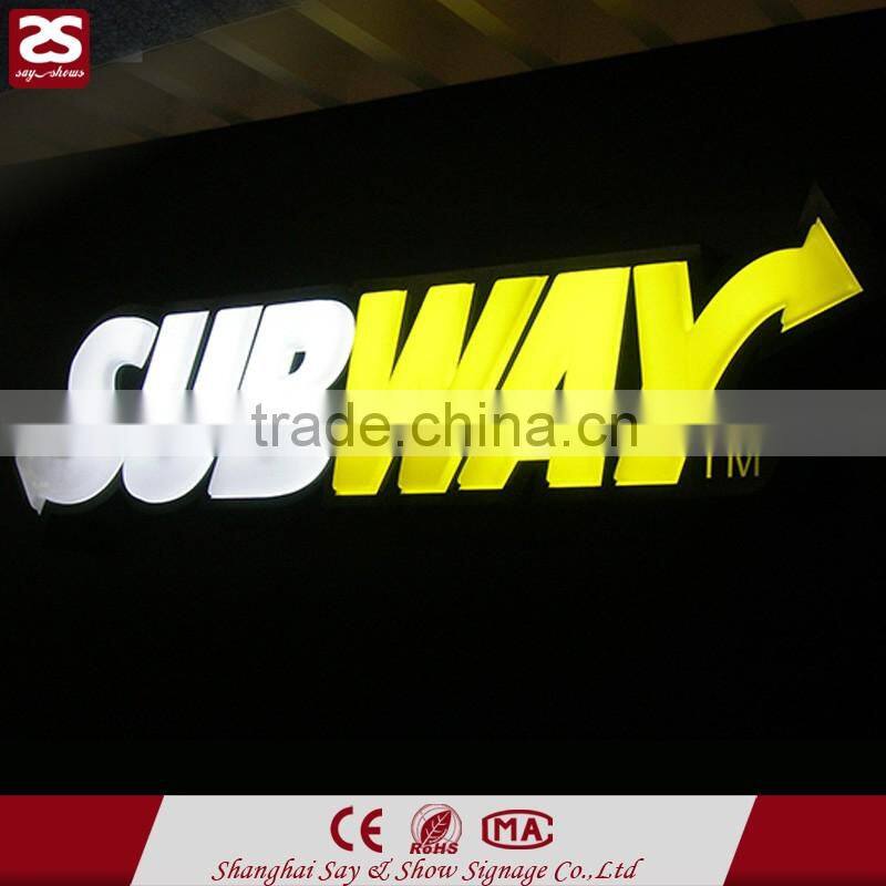 3D frontlit signage acrylic logo led thermoformed letter signs board