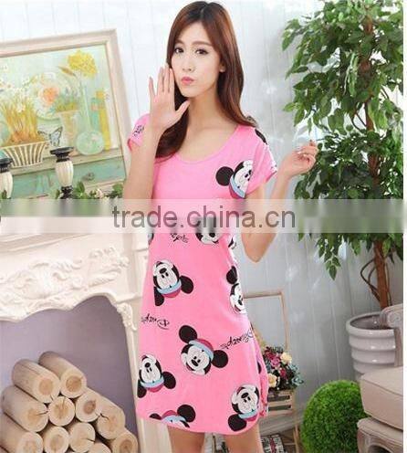 Lovely cultivate one's morality nightgown with short sleeves in summer