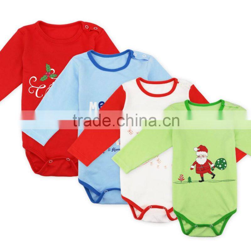 New Chrismas Design 100% cotton soft baby romper
