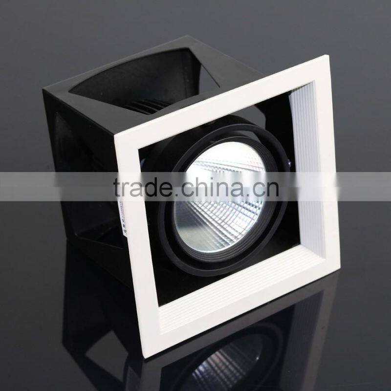 recessed commercial grille lighting rotatable 1x12w cob square led downlight retrofit