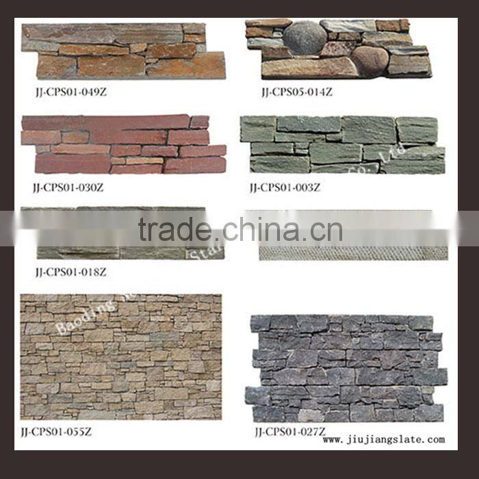 Natural slate cement backed for construction stone veneer cultur stone
