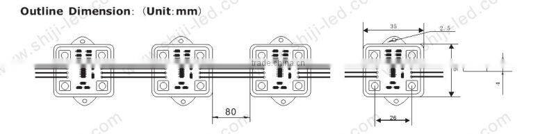 Color Changing rgb led module Light 20pcs per String WS2801 Chip