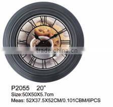 high qualityround old style light 20inch plastic wall clock