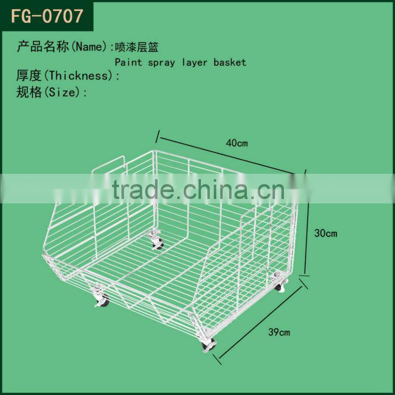 Supermarket offering basket supermarket Chrome metal display basket