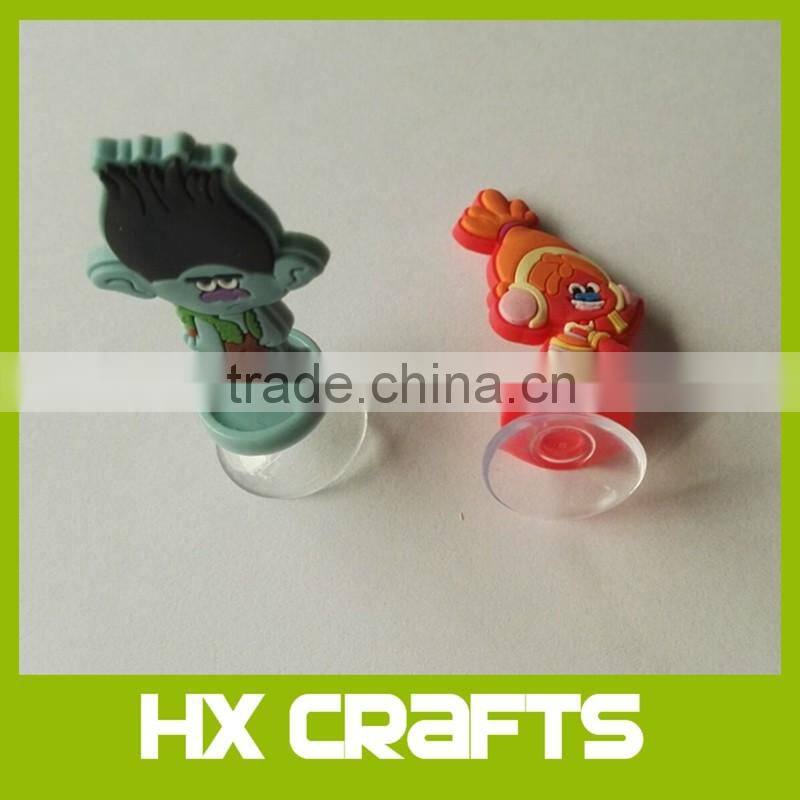 2016 new license promotional cartoon design soft PVC suction cup,3D suction cup
