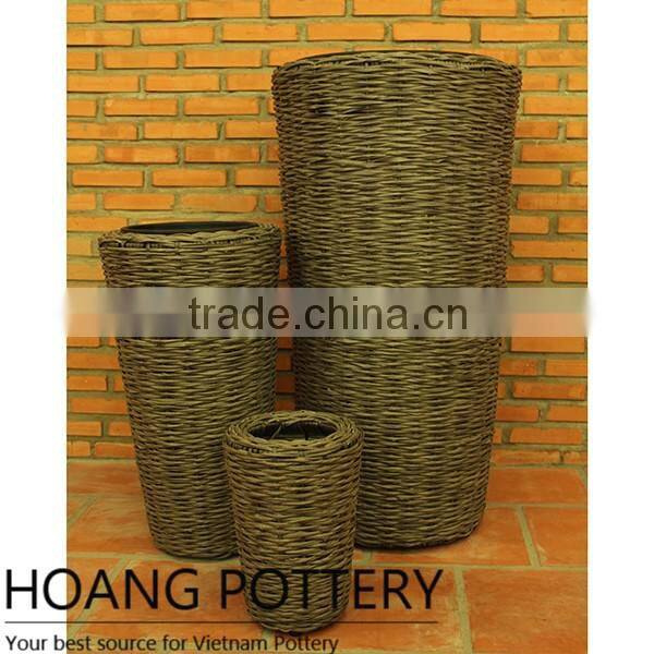 Quality Round Rattan Wicker Flower Planter