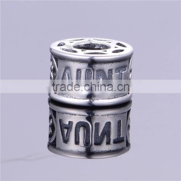 New Fashion Silver Bead handcraft custom Silver Charm hollow out round silver bead Engraved S925 Fashion Jewelry T045