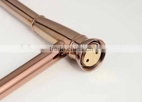 bathroom rose gold color shower mixer taps, wall mounted brass shower set