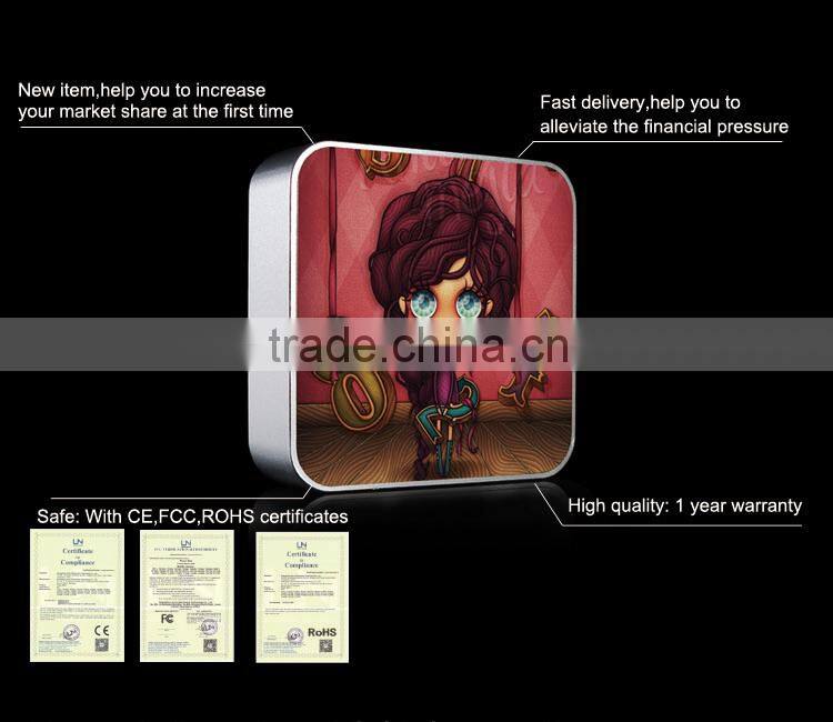 Goth Pattern,18650 Power Bank,Metal Square Power Bank 6000mah