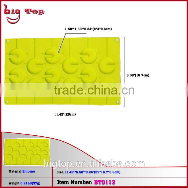 BT0113 Silicone Bakeware Kitchen Accessory Baking Tools 3D Built-up Round Shape Chocolate Lollipop Molds