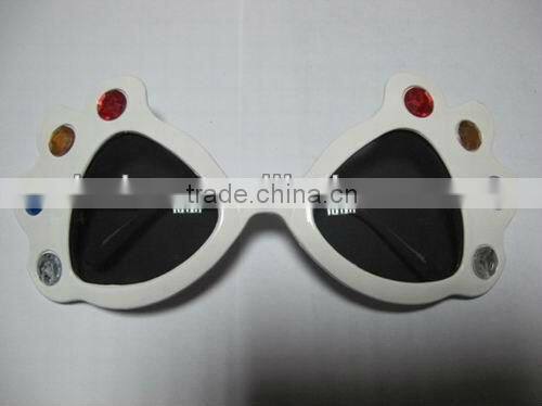 black white plastic party glasses