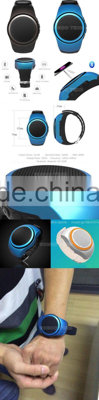 New Product Outdoor Speakers With FM Radio Function Wireless Bluetooth Watch Speaker