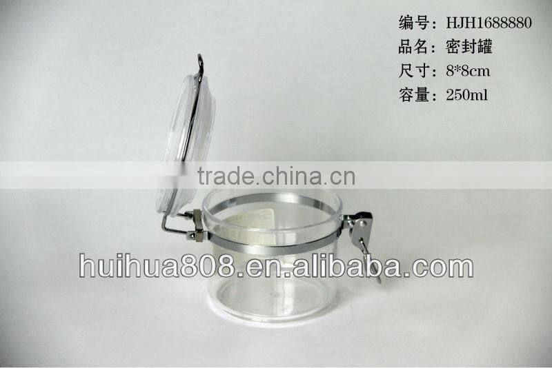 PS plastic high transparent spice jars with clip