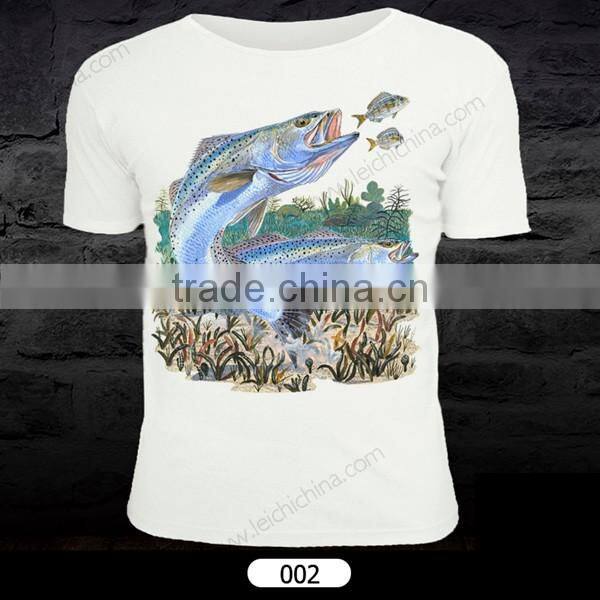 in stock customer design cotton polyster fishing t-shirt