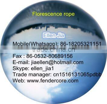 Florescence battle rope, both ends with black heat shrink caps