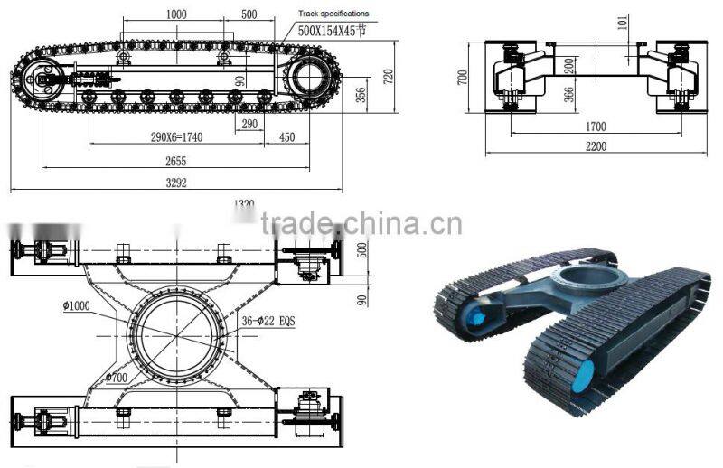 12 ton X type steel track excavator undercarriage