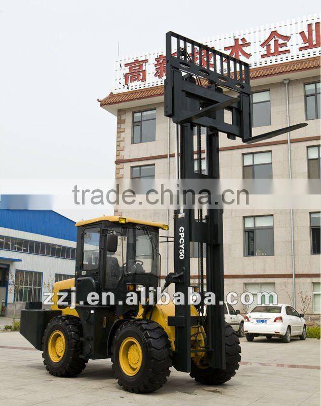 5000KG Rough Terrain forklift with CE mark with CE,