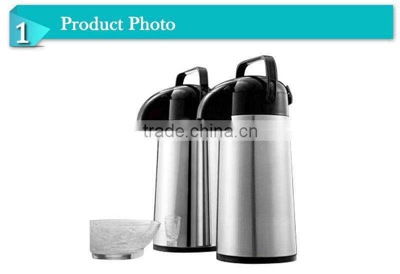 Double wall metal outer glass inner keep hot and cooler picnic air pots(AGUJ)