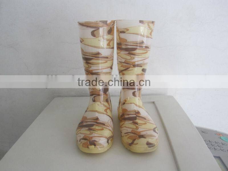 Hot colorful pvc transparent gum boots