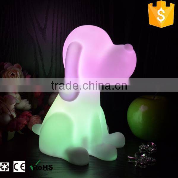 2016 led night light toys dog shape glass desk baby night light