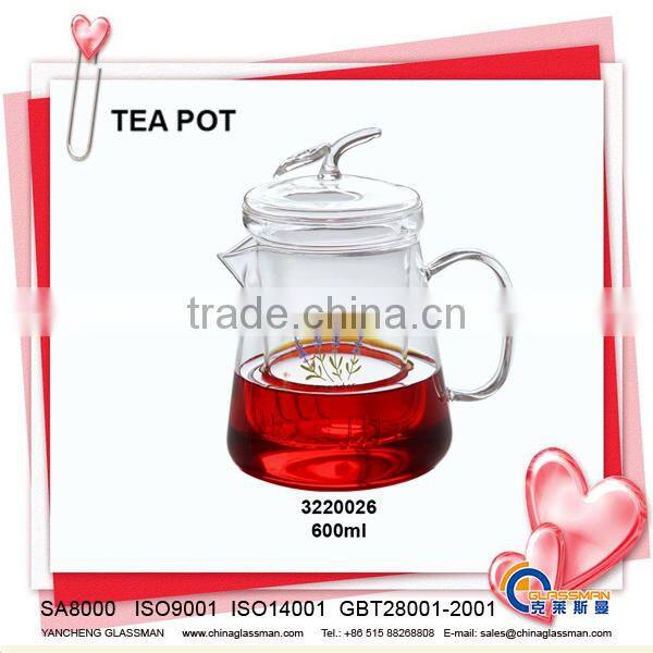 GLASS TEA POT 3220025 HEAT RESISTANT GLASS CUP