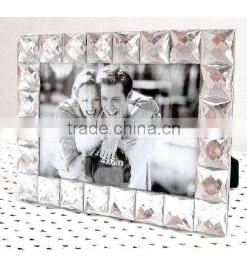 2016 custom made classic love crystal photo frame for wedding decoration