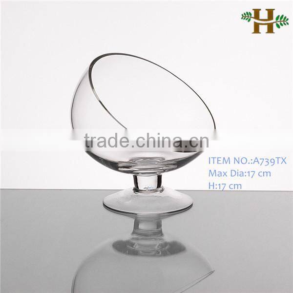 Slanted Stemware Candle Holder Glass