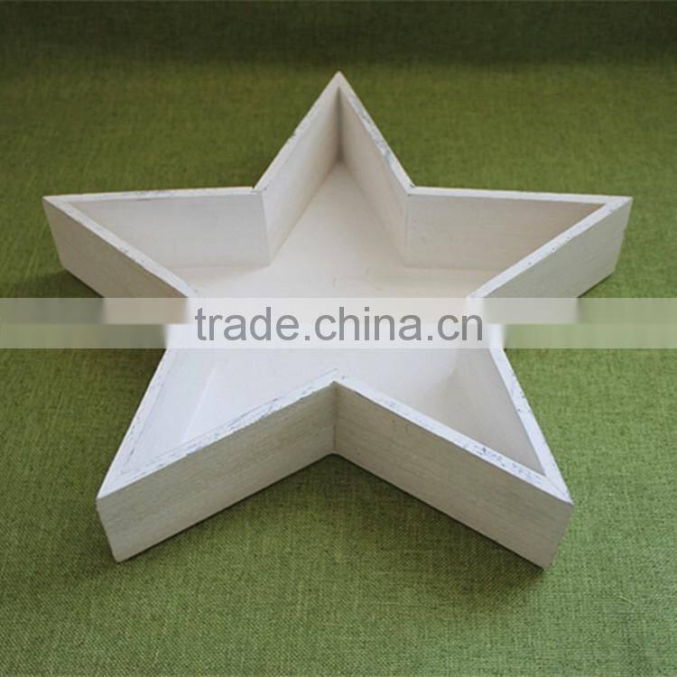 Good price Trade assurance unique wooden personalized star heart shaped flower pot decorative wood flower trays