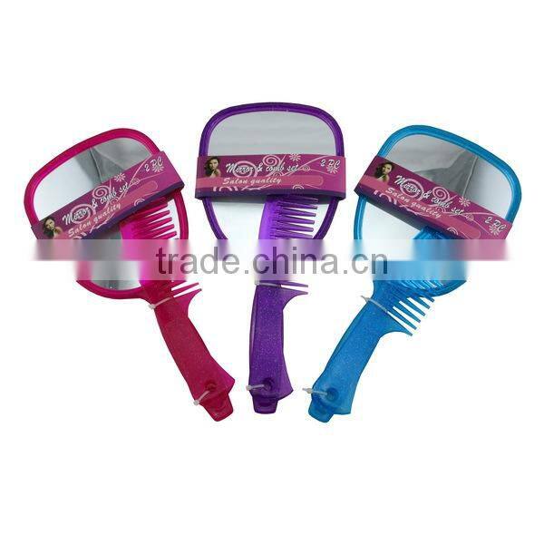 Mirror and comb set salon mirror