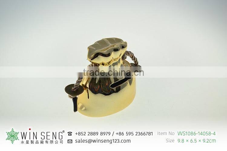 sexy lovely small gold ceramic bag shape piggy bank for decoration