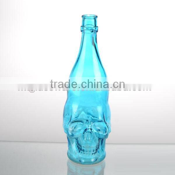 2016 newest 37oz blue color skull glass oil&vinager bottle