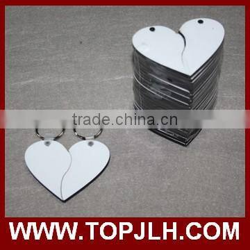 Fashion sublimation MDF keychain with heart shaped,blank DIY keyring