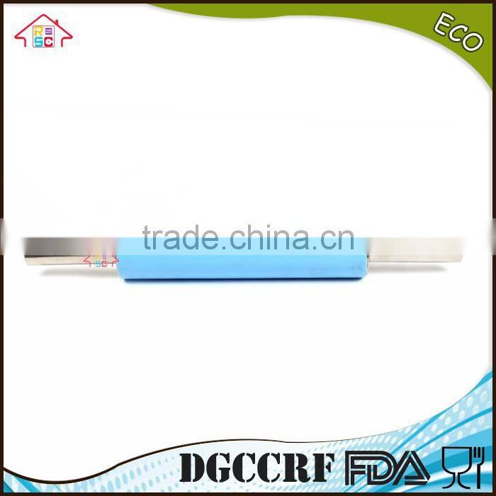 NBRSC High Quality Non Stick stainless steel Silicone Rolling Pin Set with Silicone Baking Mat Ball Bearings