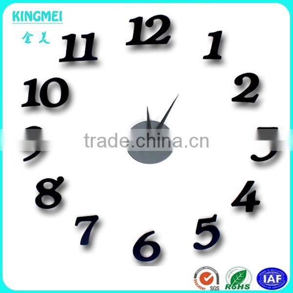 Large luxury home decor black butterfly acrylic clock wall