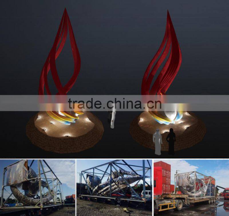 Outdoor stainless steel spinning water round ball fountain