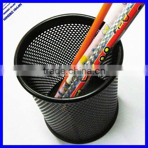 High quality desktop black square metal mesh pen holder