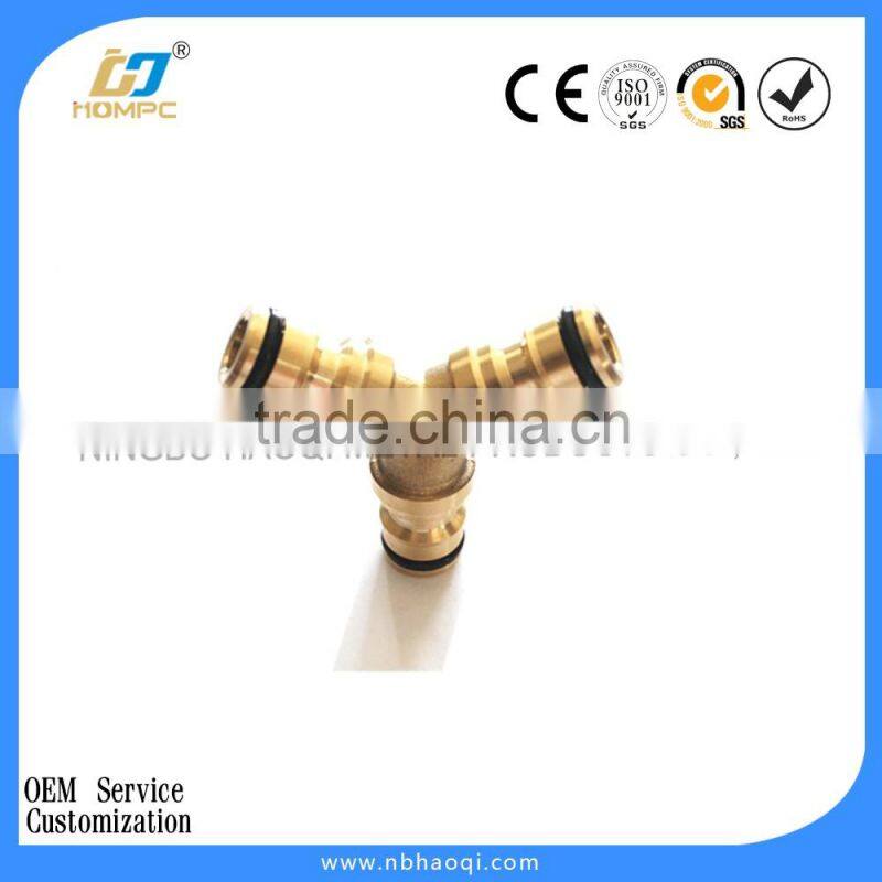 Garden 3 way brass connector hose splitter