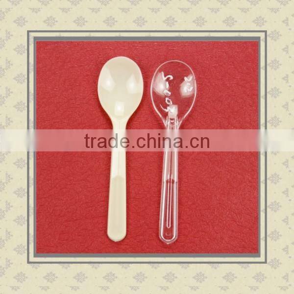 Customized your own food grade PP plastic disposable ice cream clear white plastic spoons manufacturer