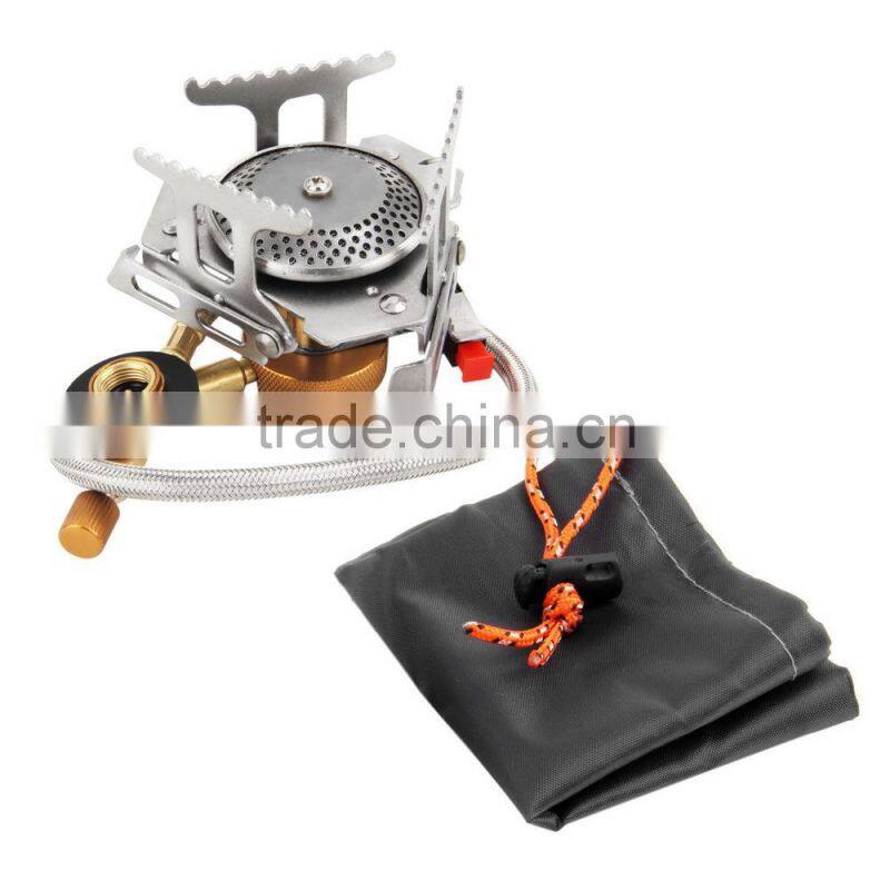 Mini Gas Stove Cookout Portable Gas Stove Furnace Split Burner Cookware Outdoor Camping Pellet Stove