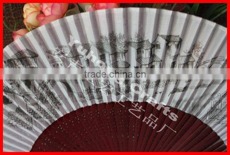Chinese style ink painting hand bamboo fan