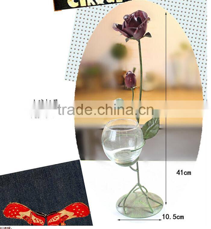 New 2015 wrought metal candle holder wedding candelabra home decoration candle Christmas decoration roses model