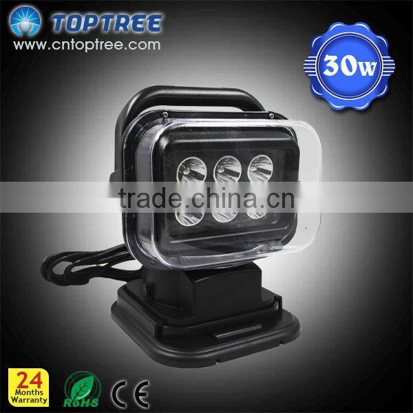Waterproof ip68 Powerful 50W CREE 12V 24V Military Portable led marine remote searchlight