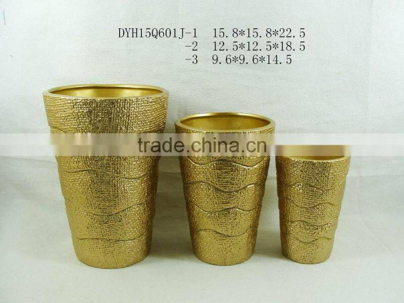 golden color terracotta flower pot christmas various shape ceramic flower pot