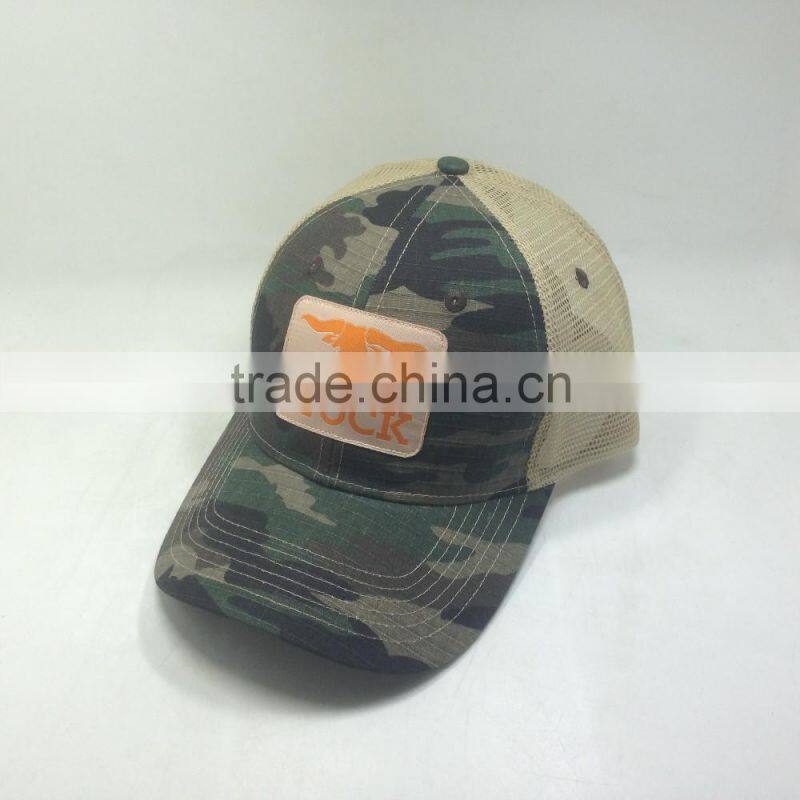 Label Patch Trucker Cap Camo Fabric Baseball Mesh Har