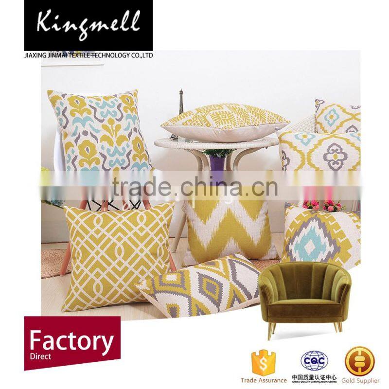 2016 Wholesale custom printed decorative linen cushion covers