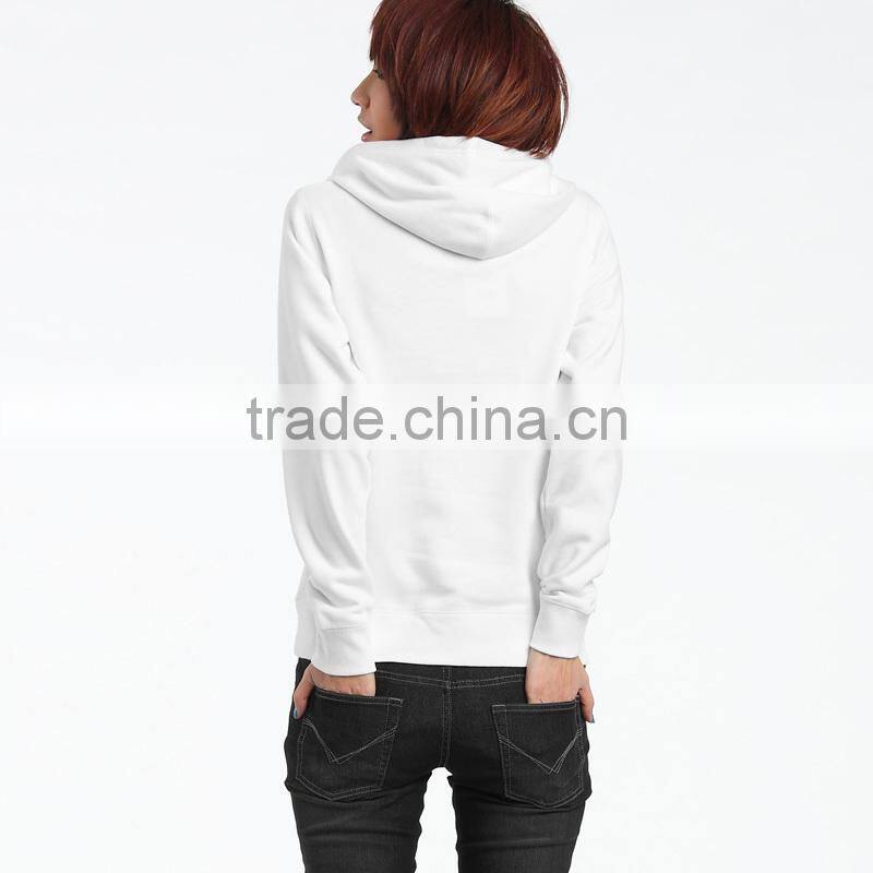 custom cheap 100% cotton plain white hoodie manufacturers pretty women hoodies wholesale