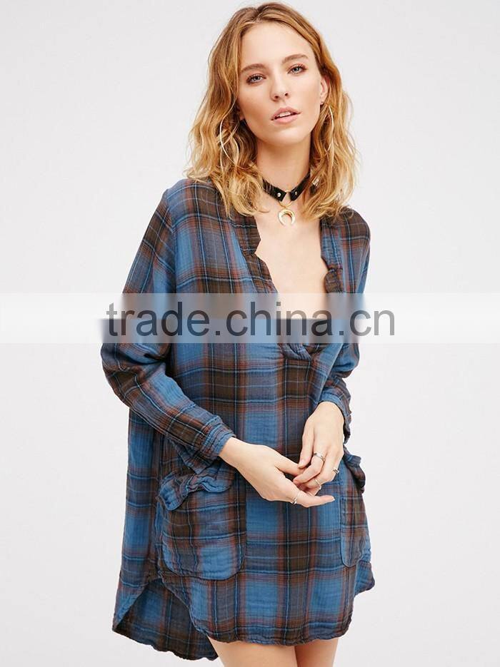 plain vintage sexy school girl plaid long sleeve party wear lady shirt dress manufacturer stays brand designs elastic custom