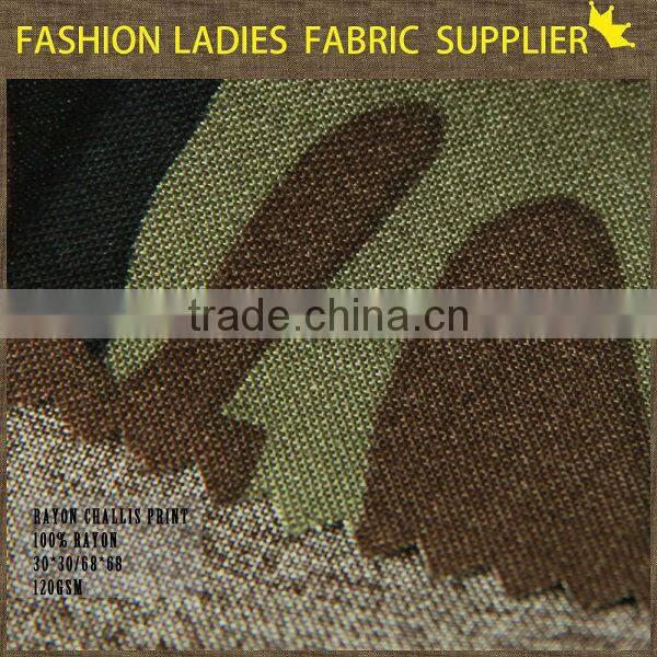 shaoxing cichengtex print rayon fabric, camouflage style fabric
