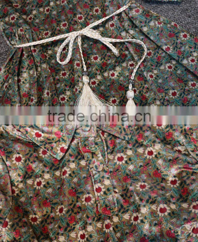 High Quality Long Puffy Printing Dress For Girls