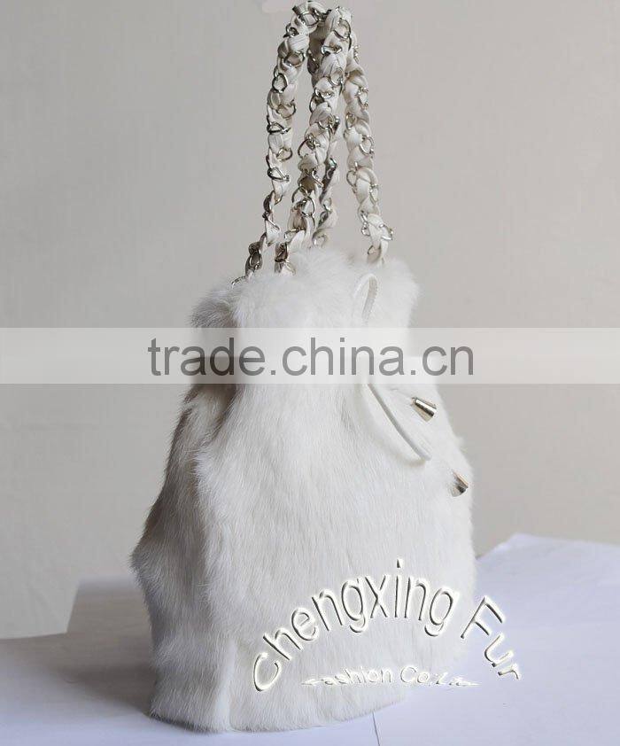 CX-H-35A Genuine Rabbit Fur Women Fashion Hand Bags